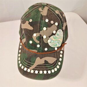 Embellished Baseball Cap NWOT Upcycled Camo Hat